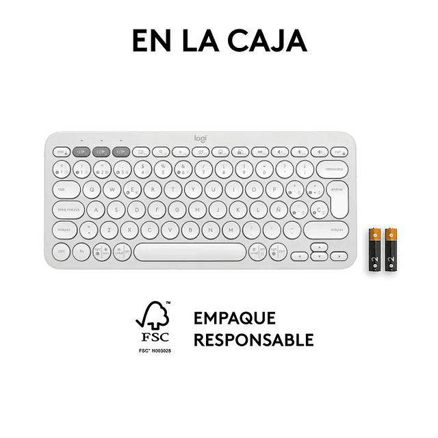 Teclado Logitech Inalámbrico Bluetooth K380s Blanco 