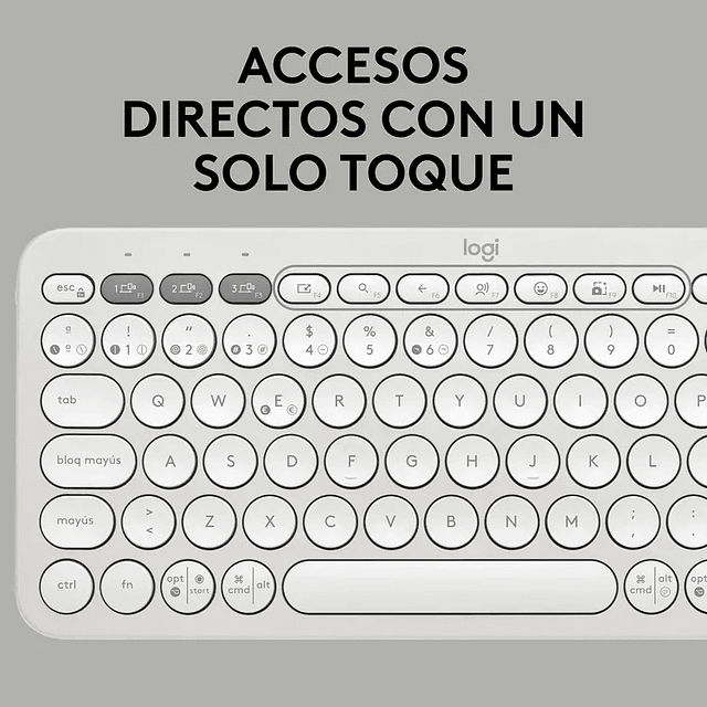 Teclado Logitech Inalámbrico Bluetooth K380s Blanco 