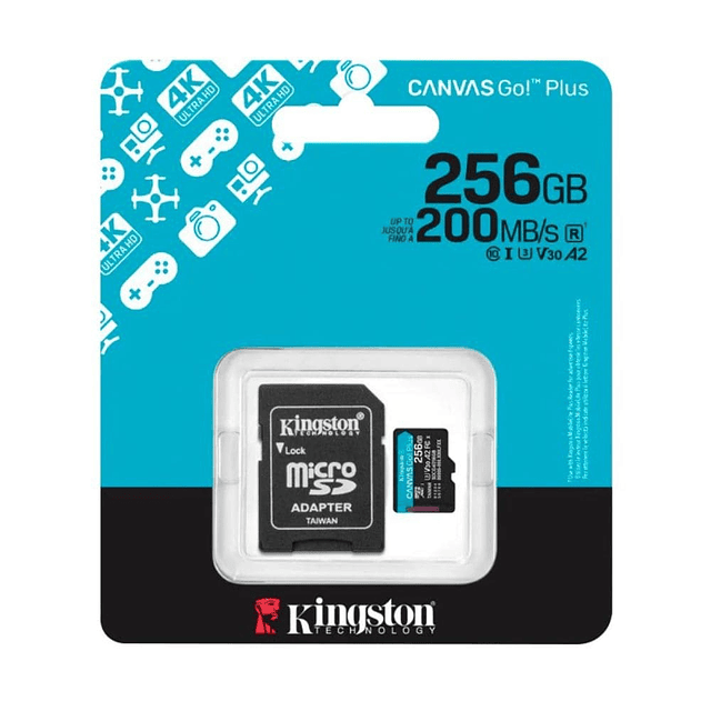 Memoria MicroSD Kingston 256GB Canvas Go plus 200MB/S