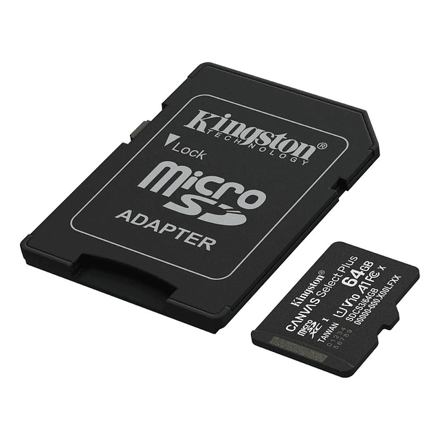 Memoria MicroSD Kingston 64GB Canvas Select Plus 100MBS