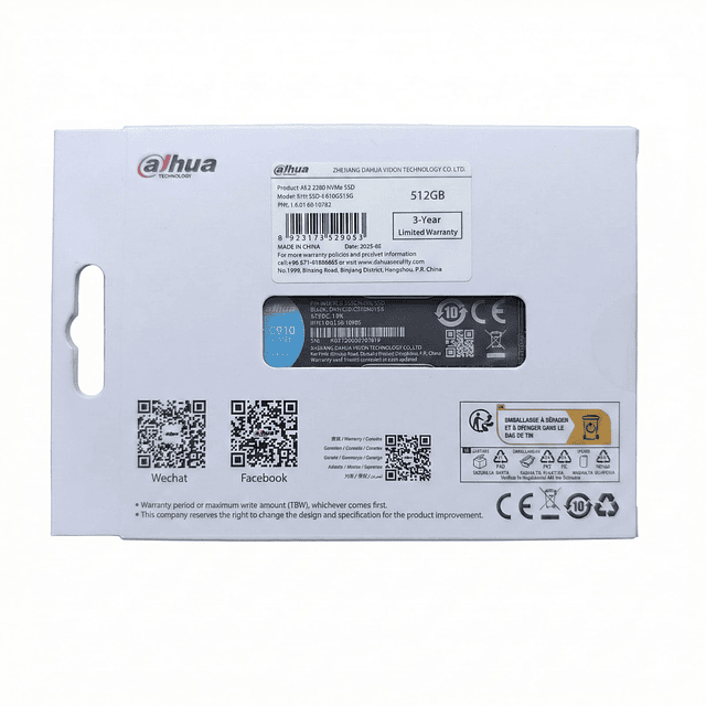 Disco solido DAHUA C910 M2 512GB NVMe PCIe Gen 3x4 2500Mb/s