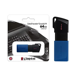Memoria USB KINGSTON 64 GB Datatraveler Exodia M DTXM AZUL 