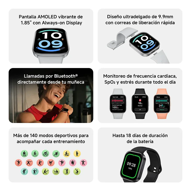 Xiaomi Redmi Watch 6 Active, Smartwatch Llamadas Bluethooth