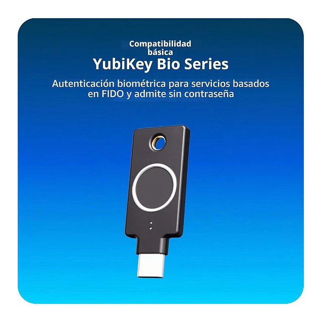 YubiKey C Bio FIDO Edition USB-C Biométrica MFA Llave de Seguridad