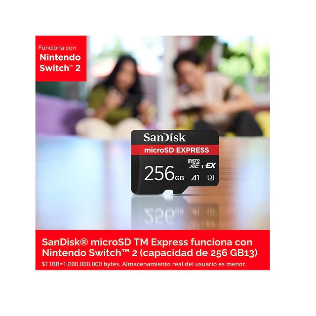 Memoria MicroSD SanDisk Express 256GB 880MB/s Nintendo Switch 2 