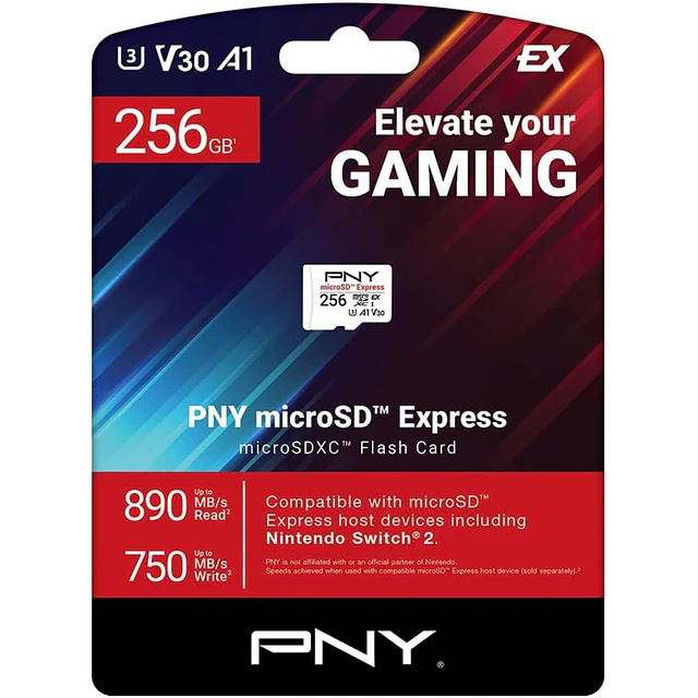 Memoria PNY MicroSD Express 256GB U3 V30 A1 890MB/s 