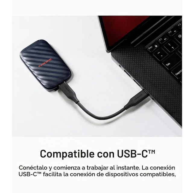 Disco SSD Externo SanDisk Portable 1TB USB-C 3.2 Gen 2 600MB/s