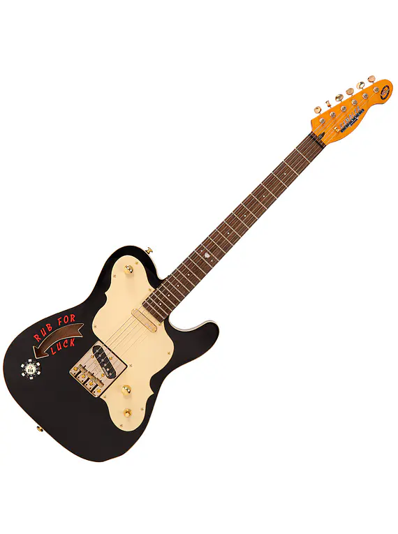 Guitarra Eléctrica Telecaster Joe Doe Gambler Roulette Wheel Black c/Case Vintage JDV32