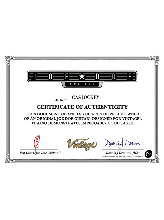 Guitarra Eléctrica Super Strato Joe Doe Gas Jockey Sparkling Gold Sand c/Case Vintage JDV36