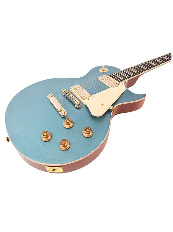 Vintage V100 Mini HB Les Paul - Gun Hill Blue - Guitarra eléctrica