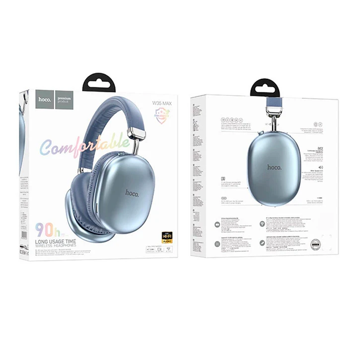 Combo Audífonos Inalámbricos Hoco W35 Max + Cable De Carga 10