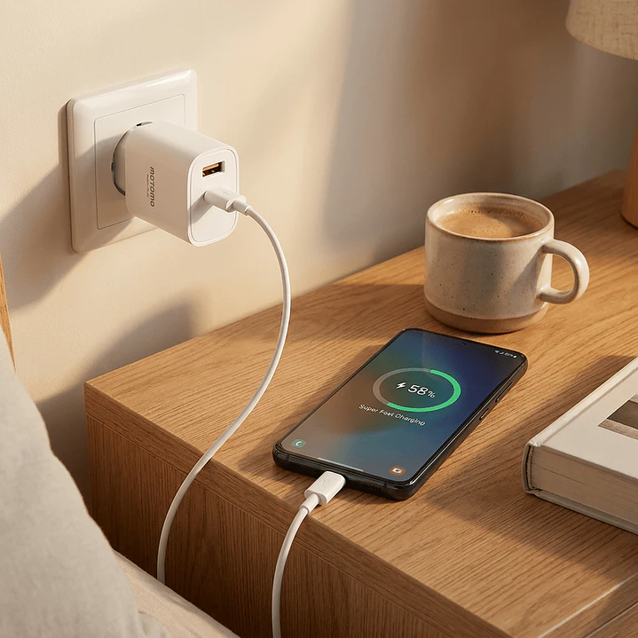 Cargador Rápido Motomo 20w Dual Usb + Cable Tipo C A Tipo C 4