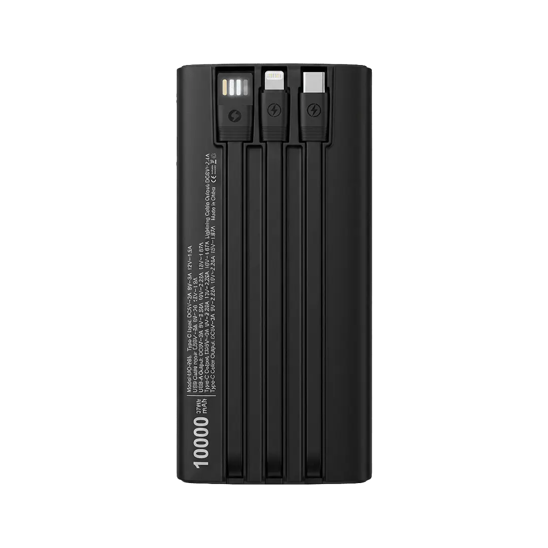Batería Portátil Powerbank Motomo 10000mAh Cables Integrados 3