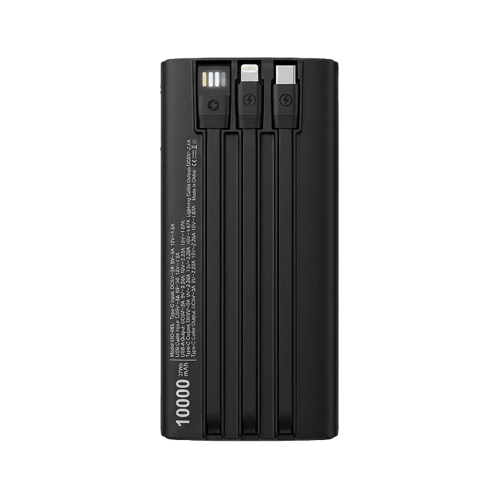 Batería Portátil Powerbank Motomo 10000mAh Cables Integrados 3