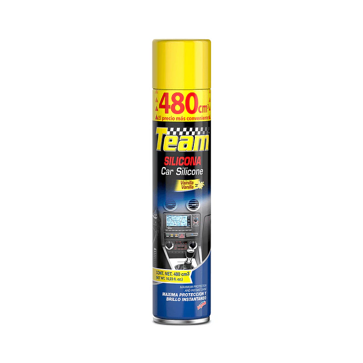 Silicona Aerosol Team Interior Auto Vainilla 480cc 1
