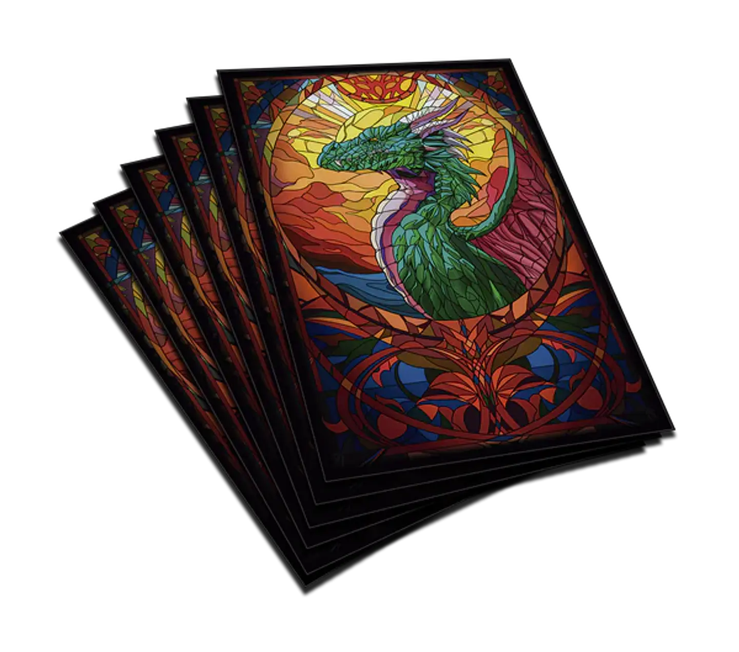 Top Deck - Protectores Estándar - Colección Vitrales: Dragón Verde 2