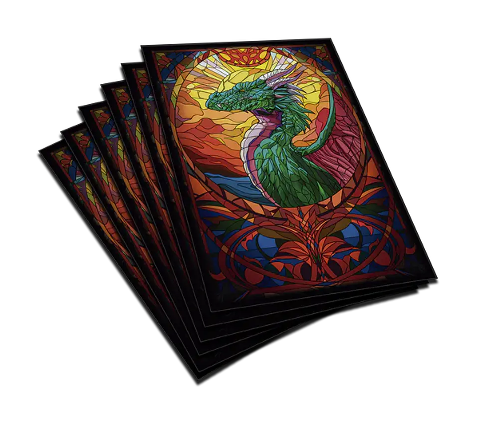 Top Deck - Protectores Estándar - Colección Vitrales: Dragón Verde 2