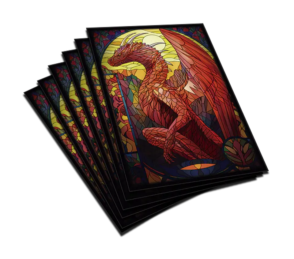 Top Deck - Protectores Estándar - Colección Vitrales: Dragón Rojo 2
