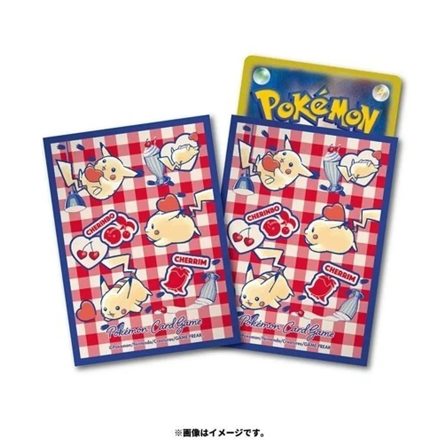 Sleeves Pokémon: Pikachu & Cherubi (Gingham Check) – Pokémon Center Original 1