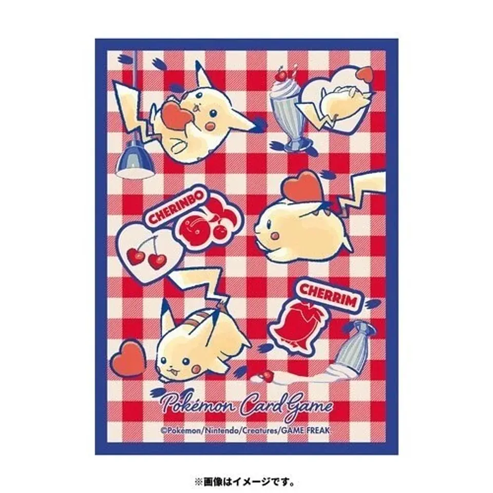 Sleeves Pokémon: Pikachu & Cherubi (Gingham Check) – Pokémon Center Original 2