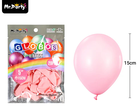Globos de látex fucsia mate 15cm 20pcs
