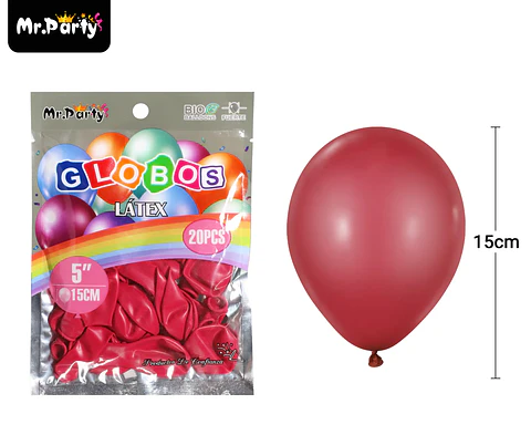 Globos de látex granate mate 15cm 20pcs
