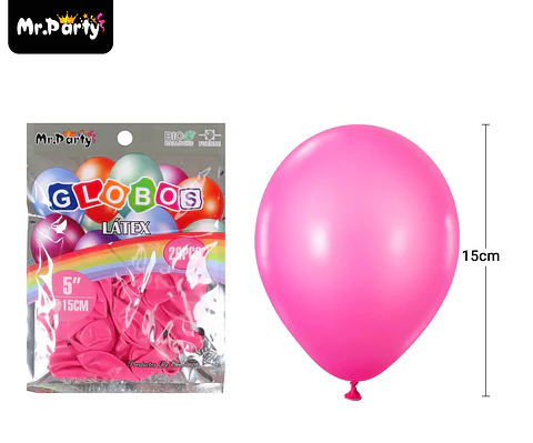 Globos de látex rojo rosa mate 15cm 20pcs