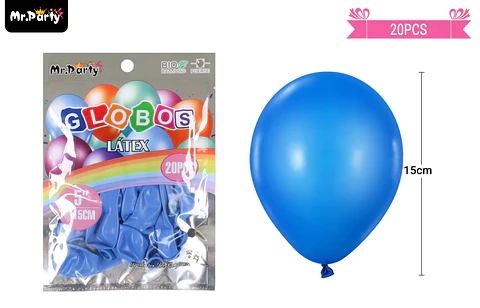 Globos de látex azul oscuro mate 15cm 20pcs