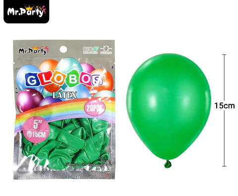 Globos de látex verde oscuro mate 15cm 20pcs