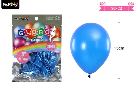 Globos de látex perlado azul oscuro 15cm 20pcs