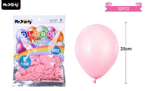Globos de látex fucsia mate 25cm 50pcs