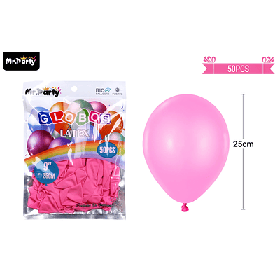 Globos de látex rosa oscura mate 25cm 50pcs