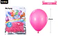 Globos de látex rojo rosa mate 25cm 50pcs - Miniatura 2