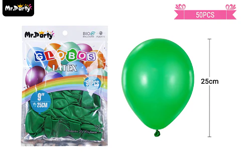 Globos de látex verde oscuro mate 25cm 50pcs