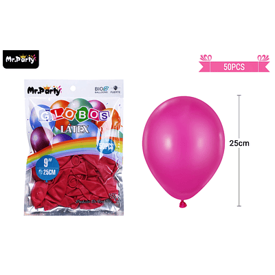 Globos de látex vino tinto mate 25cm 50pcs