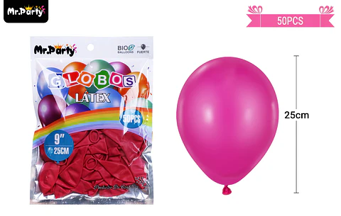Globos de látex vino tinto mate 25cm 50pcs