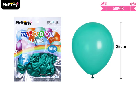 Globos de látex perlado verde oscuro 25cm 50pcs