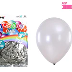 Globos de látex perlado plateado 25cm 100pcs