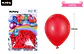 Globos de látex rojo mate 25cm 100pcs - Miniatura 2