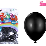 Globos de látex negro mate 25cm 100pcs
