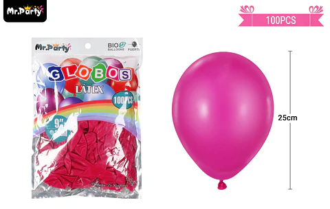 Globos de látex vino tinto mate 25cm 100pcs