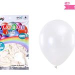 Globos de látex perlado blanco 25cm 100pcs