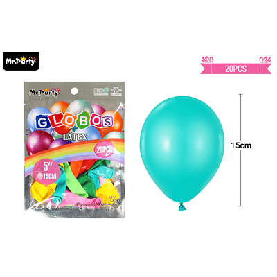 Globos de látex colores surtidos mate 15cm 20pcs