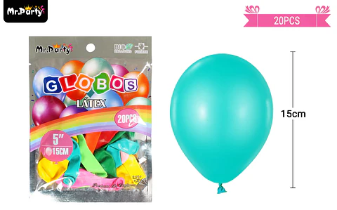 Globos de látex colores surtidos mate 15cm 20pcs