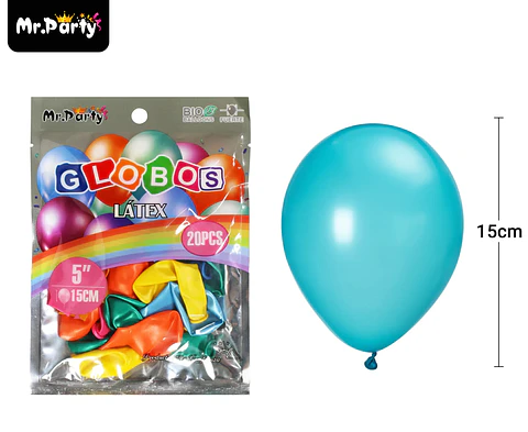 Globos de látex perlado colores surtidos 15cm 20pcs