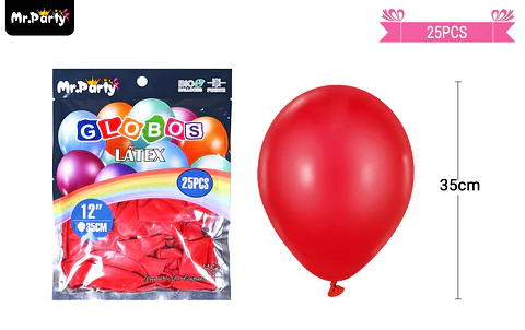 Globos de látex rojo mate 35cm 25pcs