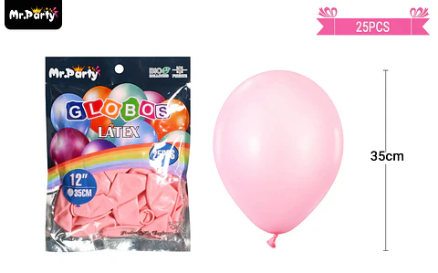 Globos de látex fucsia mate 35cm 25pcs