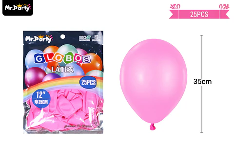 Globos de látex rosa oscura mate 35cm 25pcs
