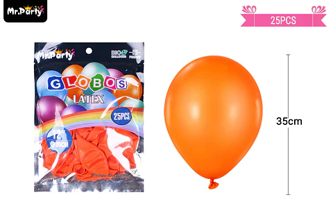 Globos de látex naranja mate 35cm 25pcs