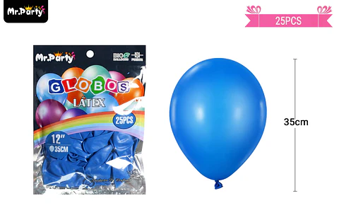 Globos de látex azul oscuro mate 35cm 25pcs